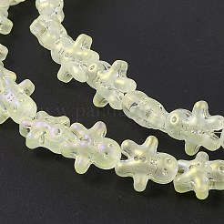 Full Rainbow Plated Forsted Electroplate Glass Beads&nbsp;GLAA-P005-FR05