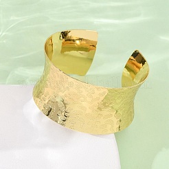 Hammered Brass Cuff Bangles for Women&nbsp;BJEW-A163-04B-G