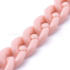 Handmade Opaque Acrylic Curb Chains&nbsp;AJEW-JB00662-06