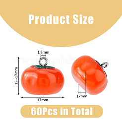 60pcs Autumn Theme Resin Imitation Food Pendants&nbsp;RESI-DC0001-26