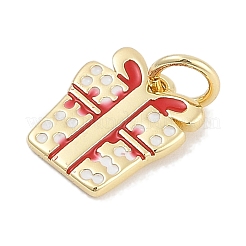 Christmas Brass Enamel Charms&nbsp;KK-Q028-71G-03