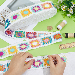 10 Yards Ethnic Style Polyester Ribbon&nbsp;OCOR-WH0101-210B