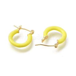 Brass Enamel Hoop Earrings for Women&nbsp;EJEW-M211-01LG-F