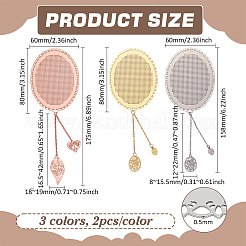 6Pcs 3 Colors Brass Bookmarks&nbsp;AJEW-PH0012-51