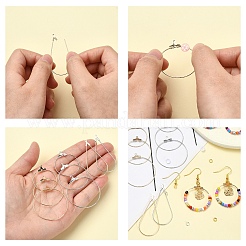 DIY Brass Geometry Hoop Earring Making Kit&nbsp;DIY-YW0008-60