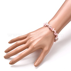 Natural Pink Opal Chip Beads Stretch Bracelets&nbsp;BJEW-JB06618