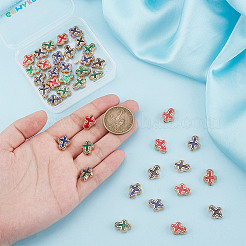 40Pcs 4 Colors Golden Alloy Enamel Beads&nbsp;FIND-GO0003-30