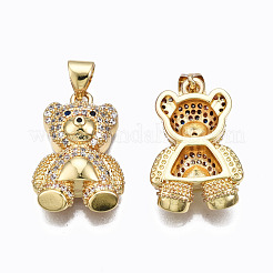 Brass Micro Pave clear Cubic Zirconia Pendants&nbsp;ZIRC-N039-170-NF
