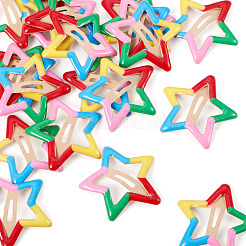 20Pcs Iron Enamel Snap Hair Clips for Girls&nbsp;PHAR-TADJ0001-09
