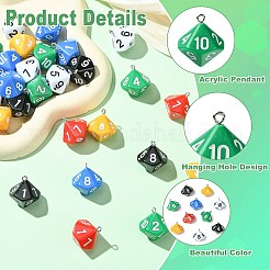 30Pcs 6 Colors Acrylic Pendants&nbsp;OACR-CJ0002-47