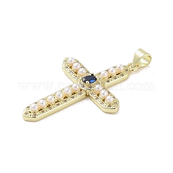 Golden Brass Micro Pave Cubic Zirconia Pendants&nbsp;KK-A209-12A-G