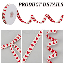 1Roll Valentine's Day Polycotton(Polyester Cotton) Ribbon&nbsp;OCOR-CY0003-30