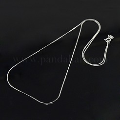Anti-Tarnish Trendy Unisex Rhodium Plated 925 Sterling Silver Snake Chain Necklaces&nbsp;STER-M034-B-08