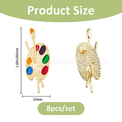 8Pcs Color Palette & Brush Enamel Pins&nbsp;JEWB-PH0001-60