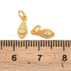 925 Sterling Silver Pave Clear Cubic Zirconia Feather Charms&nbsp;STER-A049-09G