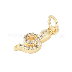 Rack Plating Brass Clear Cubic Zirconia Pendants&nbsp;KK-Z060-01G-01