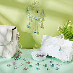 150Pcs 15 Colors Crack Transparent Glass Pendants&nbsp;PALLOY-PH01850