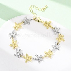 Brass Link Chain Bracelets for Women&nbsp;BJEW-G762-01GP-03