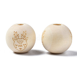 Unfinished Natural Wood European Beads&nbsp;WOOD-S045-146