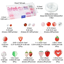 Acrylic Beads with ABS Plastic Imitation Pearl Beads with Alloy Enamel Pendants with Strong Stretchy Beading Elastic Thread Set&nbsp;DIY-FS0007-55