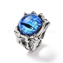 Dragon Eye Glass Wide Band Rings for Men&nbsp;RJEW-E017-01AS-05