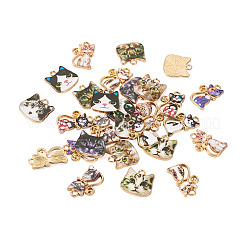 28Pcs 14 Style Printed Alloy Pendants&nbsp;FIND-BG0001-04