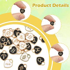 24Pcs 24 Styles Light Gold Plated Alloy Enamel Pendants&nbsp;ENAM-FS0003-87