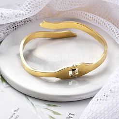 Ion Plating(IP) 304 Stainless Steel Hinged Bangles for Women&nbsp;BJEW-A011-22G
