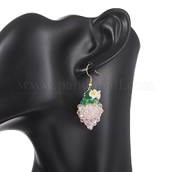 Strawberry Glass Seed & Glass Beaded Dangle Earrings&nbsp;EJEW-MZ00689-01