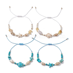 4Pcs 4 Styles Shell Braided Bead Bracelets&nbsp;BJEW-TA00590
