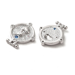 Brass Micro Pave Clear Cubic Zirconia Pendants&nbsp;KK-G481-07P