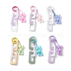 6Pcs Opaque Acrylic Bear Pendant Decorations&nbsp;HJEW-JM03874