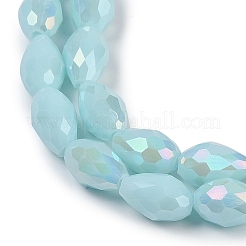 Opaque Solid Color Electroplate Glass Beads Strands&nbsp;LS-EGLA-N013-P8mm-B11