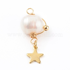 Natural Cultured Freshwater Pearl Pendants&nbsp;PALLOY-JF00673-02