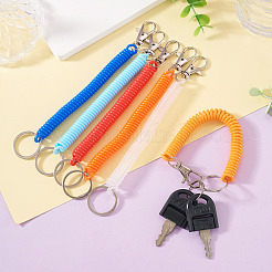 6Pcs Plastic Spiral Retractable Spring Coil Keychains&nbsp;KEYC-TA0004-83