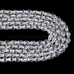 5 Strands Transparent Teardrop Glass Beads Strands&nbsp;GLAA-TA0004-21B