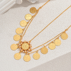 Elegant Zinc Alloy Vintage Coin Tassel Hair Jewelry Brass Head Chains for Women Holiday and Party Wear&nbsp;TH1149