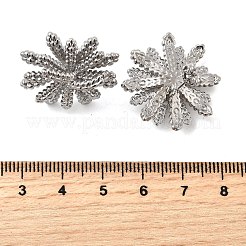 Brass Flower Stud Earrings&nbsp;EJEW-H171-02A-P