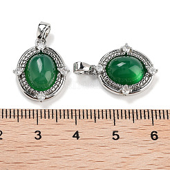Brass Pave Clear Cubic Zirconia Pendants&nbsp;KK-C051-58P