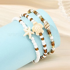 Ocean Glass Seed Beads Stretch Bracelet Sets&nbsp;BJEW-JB14496