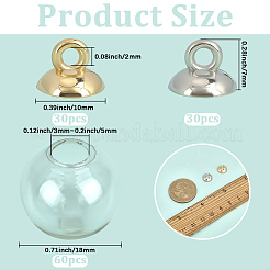 60Pcs Round Mechanized One Hole Blown Glass Globe Ball Bottles&nbsp;BLOW-PA0001-03C