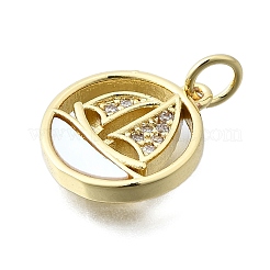 Brass Micro Pave Clear Cubic Zirconia Pendants&nbsp;KK-V010-20G