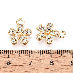 Rack Plating Alloy Rhinestone Charms&nbsp;FIND-N011-21KCG
