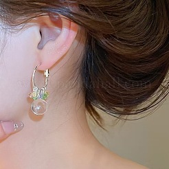Brass & Glass Hoop Dangle Earrings for Women&nbsp;WG192D9-01