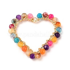 Heart Natural Faceted Gemstone Pendants&nbsp;PALLOY-JF00511
