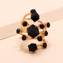 Alloy Rhinestone Multi-layer Rings&nbsp;LS-VU7935-4
