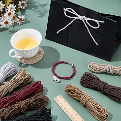 8 Bundles 8 Colors Round Polyester Twisted Cord&nbsp;WCOR-PH0001-06A