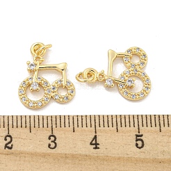Brass Micro Pave Clear Cubic Zirconia Pendants&nbsp;KK-Z044-27G