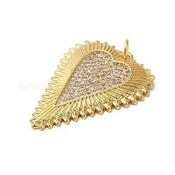Rack Plating Brass Micro Pave Cubic Zirconia Pendants&nbsp;X-KK-P279-05B-G