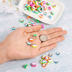 100Pcs 5 Style Handmade Polymer Clay Beads&nbsp;FIND-FW0001-33